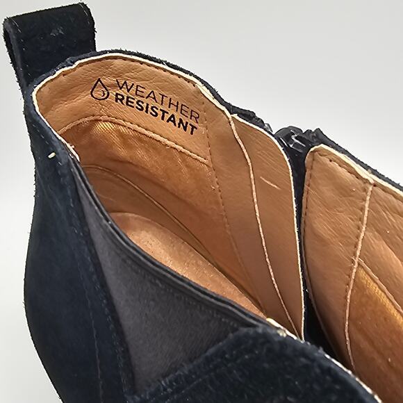 Vionic Black Suede Paloma Wedge Bootie Ankle Boots Women's Size 9 - Picture 7 of 10